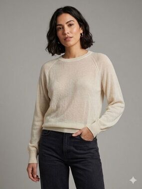 Outlander Lambswool & Angora Blend Crewneck Sweater | Size Large